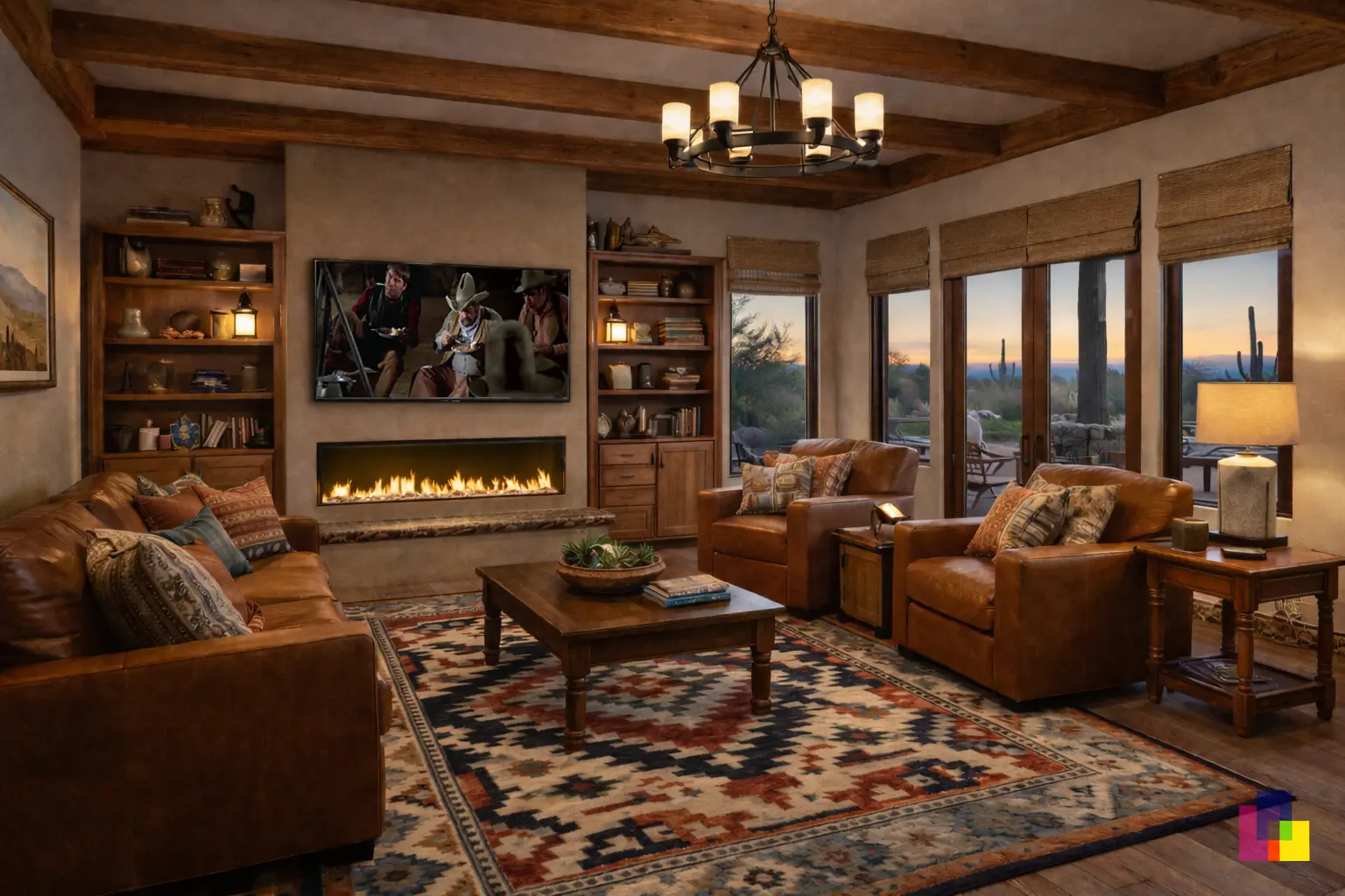 Sitting room in Desert Mountain Delight southwestern design, Carefree, AZ