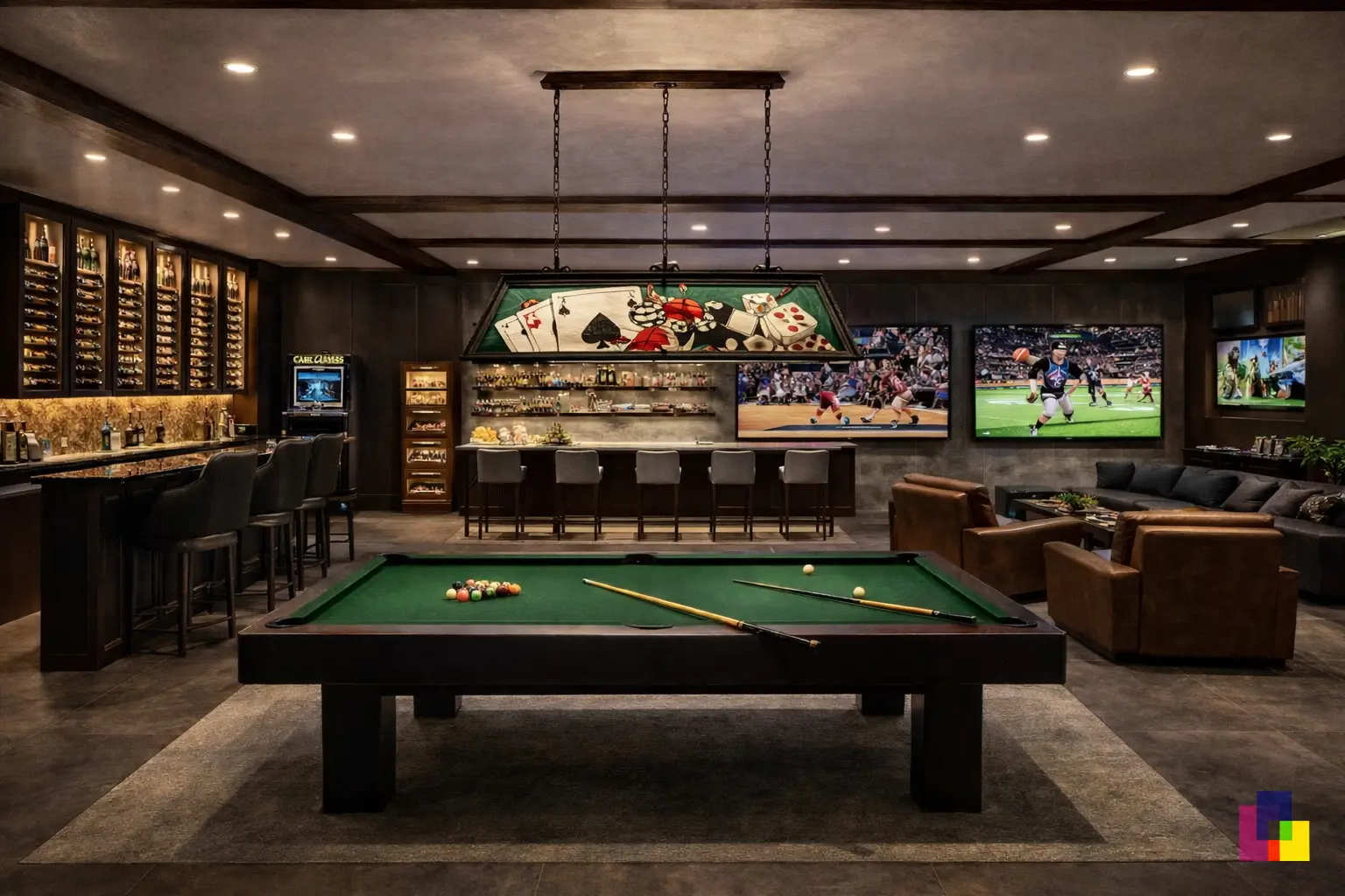 Custom game room in Sporty Silverleaf luxury home, Silverleaf North Scottsdale, AZ